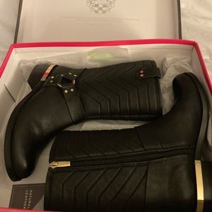 Vince Camuto black & gold boots